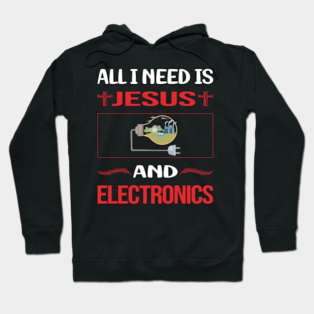 Funny Jesus Electronics Hoodie by Happy Life